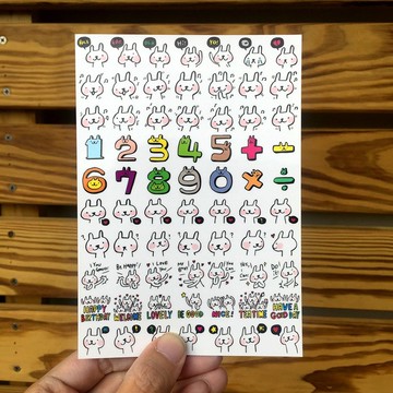 A6手帳裝飾透明貼紙|哈囉兔兔