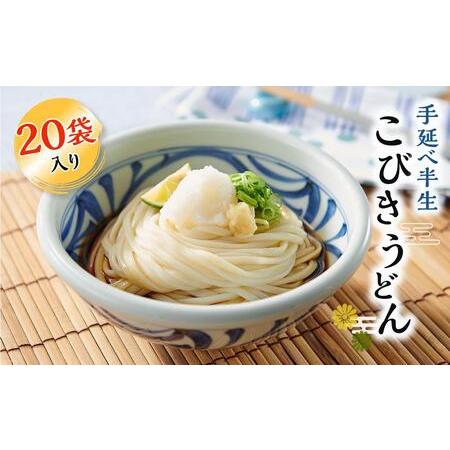 ふるさと納税 手延べ半生こびきうどん 20袋入り 香川県小豆島町