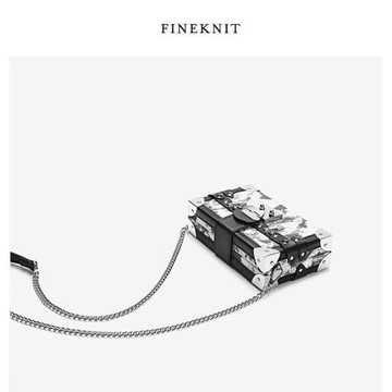 FINEKNIT原創小眾設計時尚盒子包小方包包2022新款潮鏈條斜挎包女