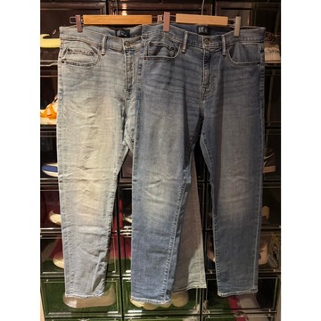 【TACKSTHGOOD】GAP Slim 牛仔褲 深藍 淺藍 水洗 長褲 34腰 34x32 修身