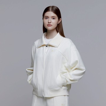 女裝 LEPUS 有領拉鍊外套 - 淺米色