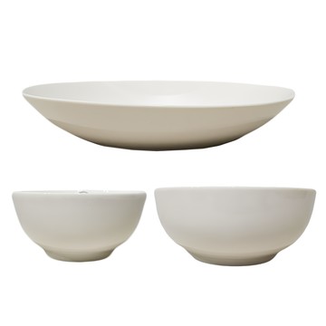 JUST HOME 純白新骨瓷12件組  純白色  飯碗11.5 x 5.7cm 6個 + 麵碗15.2 x 6.8cm 2個 + 湯盤20.4 x 3.5cm 4個  1組