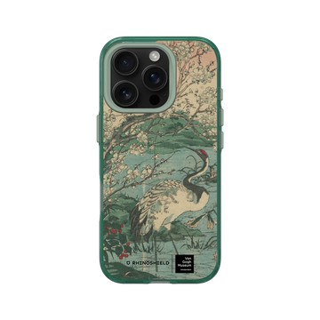 iPhone 16 Pro Clear 憂墨綠 - Van Gogh Museum - 鶴與櫻花選自草木花鳥圖會系列