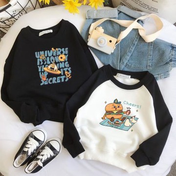 男童中小童兒童圓領衛衣2022年春秋新款潮卡通寬松薄款童裝上衣