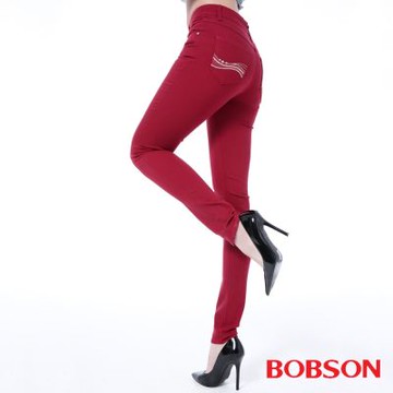 BOBSON 女款高腰膠原蛋白彩色小直筒褲 ( 8119-03 )