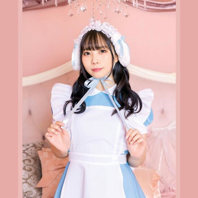 ウサギ耳付きロリータドレス ロリータ/オリジナル/ウサギ/大きな耳/ストライプ/ローウエスト