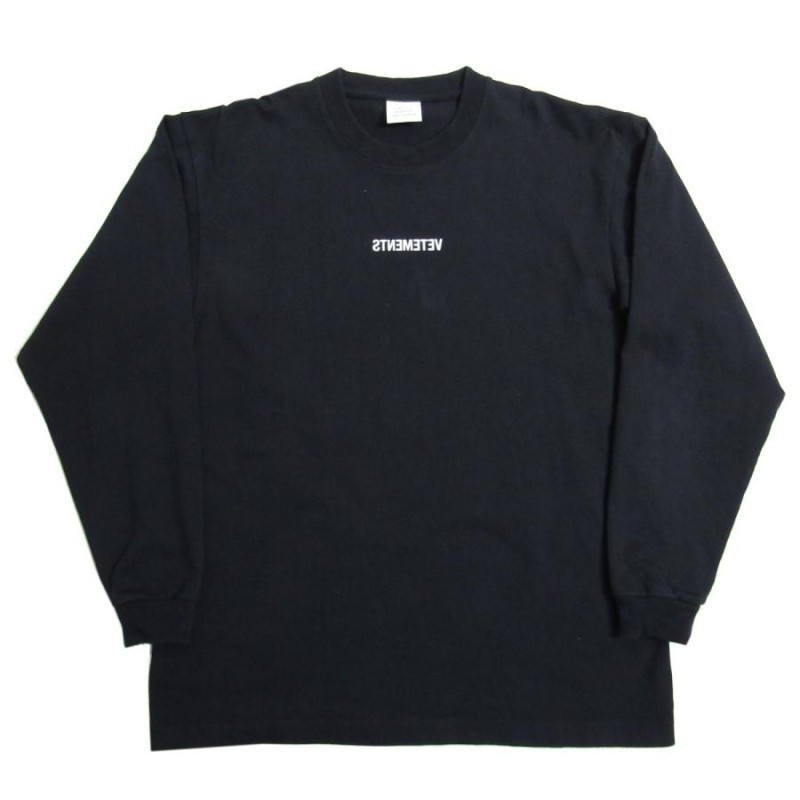 値下げ】VETEMENTS 2019AW Inverted Logo Label L／S Tee 反転ロゴ長袖 ...