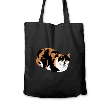 打翻墨汁的貓 - 黑帆布袋