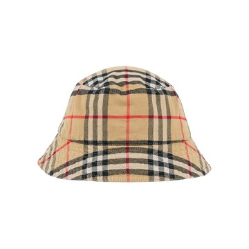 BURBERRY 格紋棉質帆布漁夫帽(經典米色) 80756571