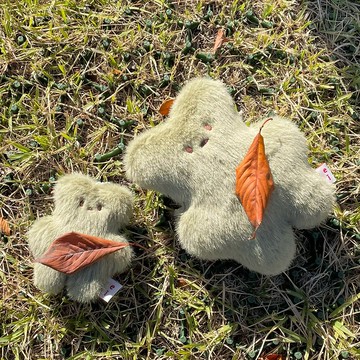 Wepi熊-綠葉(19cm) / 手工迷你公仔禮物鑰匙圈吊飾