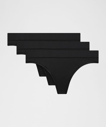 UnderEase Mid-Rise Thong Underwear 3 Pack Size XS