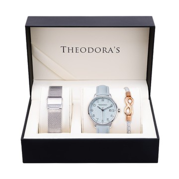 [可選色]情人節禮盒-女款 時間旅人漫遊者腕錶 日顯款