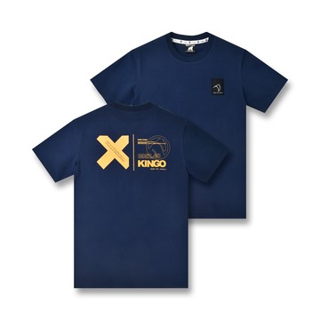 KINGO男款｜海軍藍色印花T恤 411131