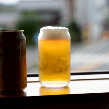 ［拾憩］易開罐型玻璃啤酒杯 350ml/470ml 好握好拿 造型趣味 鋁罐 冷飲 水杯 果汁 冰沙 杯子 玻璃杯