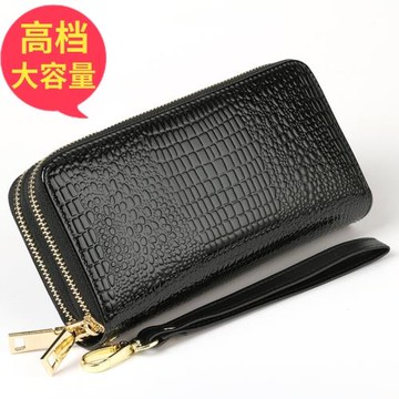 2025新款錢包女長款亮皮錢夾多功能雙拉鏈小手包雙層大容量手拿包