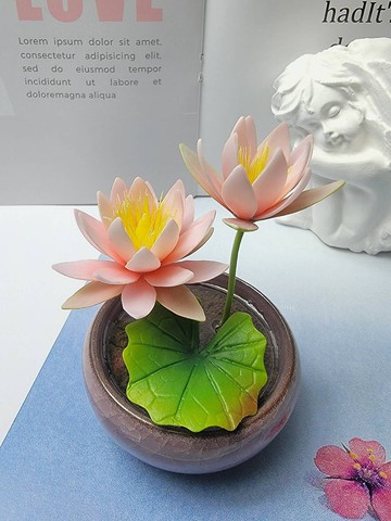 冷瓷土/黏土花藝-睡蓮小盆栽/送禮