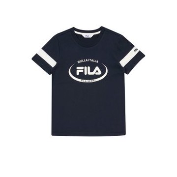 FILA KIDS 童短袖圓領T恤-丈青 1TEA-4402-NV