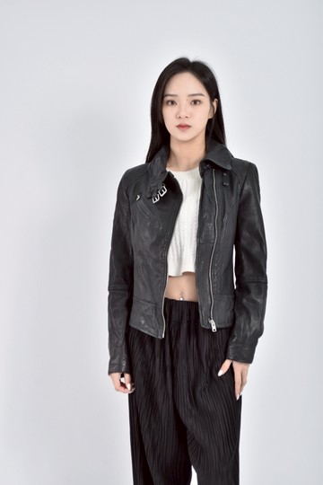 (S) 【Ellie私服】allsaints修身短版羊皮黑色外套