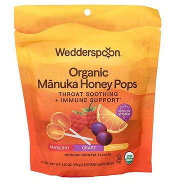 Wedderspoon, 有機麥盧卡蜂蜜汽水，3 種口味，24 支，4.15 盎司（118 克）