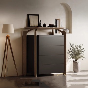 免運/可開票 工廠直銷 北歐鏤空餐邊四斗櫃意式極簡大容量儲物櫃實木入戶客廳玄關裝飾櫃 出貨快CH9002