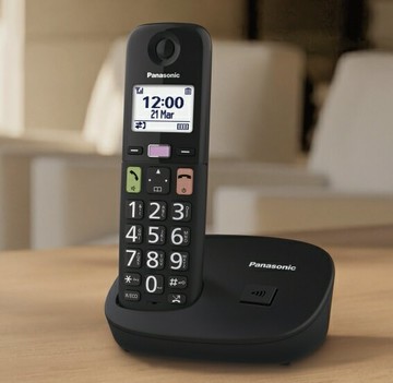 【福利品有刮傷】KX-TGU110TWB(大螢幕．大按鍵．助聽功能數位無線電話)