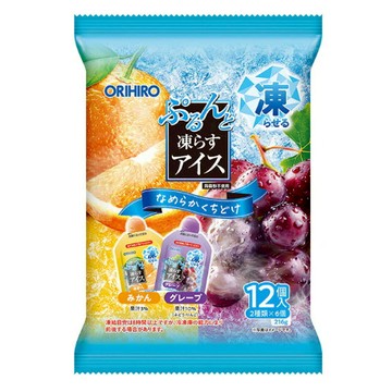 ORIHIRO QQ彈凍感冰品 (蜜柑＋葡萄味 12個 雙水果果汁風味)