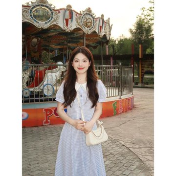 夏裝搭配一整套輕熟鹽系炸街娃娃領小香風短袖上衣半身裙兩件套裝