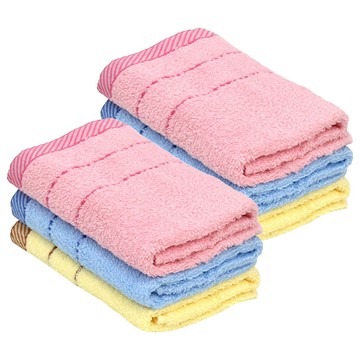 GRACE 格蕾絲 純棉洗臉毛巾3件組 斜條紋款 台灣製 柔軟吸水 顏色隨機  2組