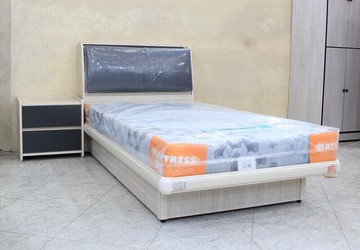 歐風別館維塔淺楓木色3.5尺單人床頭箱掀床~基隆至台中免運費