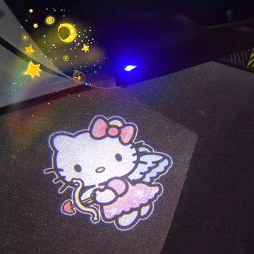 ✨臺灣出貨✨汽車開門燈Hello Kitty迎賓燈可感應車載投影儀氛圍燈車門燈KT貓