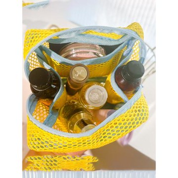 旅行旅游戶外透明小雜物收納彩色化妝包網格網紗多功能耐用大容量