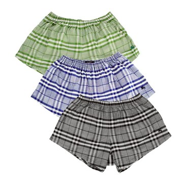 BURBERRY經典格紋棉質家居短褲 平口褲M(任選)085195｜GoBrand購名牌