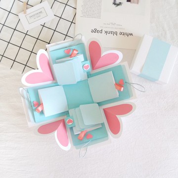 Sweet Home 禮物盒卡片－水漾甜心－手工卡片/情人節卡片/爆炸卡