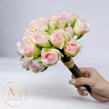 法式西麗雅玫瑰甜心粉仿真花花材(10入組)