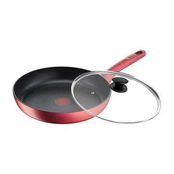 Tefal 法國 完美煮藝系列28CM不沾平底鍋+玻璃蓋適用電磁爐(法國製)