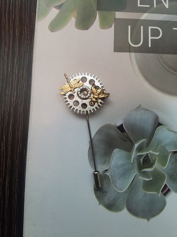 齒輪黃銅小動物胸針蒸氣龐克元素胸花