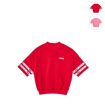 【FILA】KIDS 女童款 短袖上衣-紅色 5TEX-8447-RD