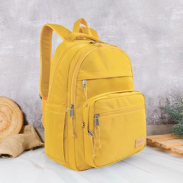 【買就送鑰匙圈】輕旅行大容量收納款筆電後背包(黃色)
