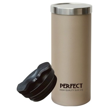 PERFECT 理想 極緻316真空雙蓋咖啡杯 580cc  金色  1個