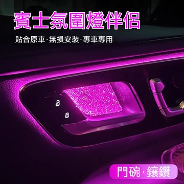 Benz 賓士內門碗鑲鑽貼 隨氛圍燈變色顯色 賓士拉手貼 W204 W205 W213 GLK GLCW212  保護貼
