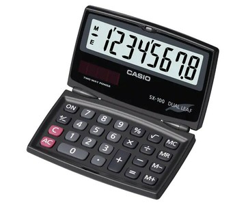 【文具通】CASIO 卡西歐 SX-100 8 位數 國家考試 專用機型 折疊型 約110.5 × 91 × 9.4 mm L5140141