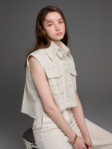 Le Tweed Cropped Vest