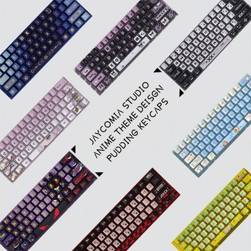 13款四面透光PBT+PC材質布丁鍵帽機械鍵盤帽動漫EVA初號機ip鍵帽【北歐家居生活】