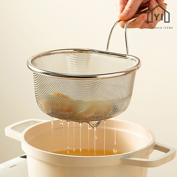 不鏽鋼炸物濾油網✨ 不銹鋼濾油網 廚房濾油 炸物漏勺 薯條瀝油 炸雞塊 麵條撈麵網籃 炸物濾網｜逸家居x現貨隔日到貨