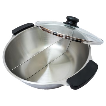 Chipin 桔品 304不鏽鋼鴛鴦火鍋  30cm  1支  銀色