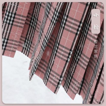 櫻花家族JK制服格子裙【小粉 小藍】jk高腰學生百褶短裙日系女