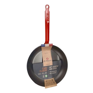 de Buyer 畢耶 CHOC 彩色系列 不適用感應爐 5層平底不沾圓鍋 紅握柄 1290g  32cm  1個