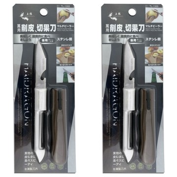 上龍 龍族萬用削皮切果刀 台灣製不鏽鋼刀片  15.5 x 1.8cm  顏色隨機  2個