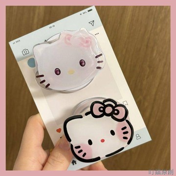 【台出免運】ins日韓磁吸支架Hellokitty凱蒂貓小眾通用可愛卡通趣味個性伸縮懶人支架 手機支架 磁吸支架 磁吸貼