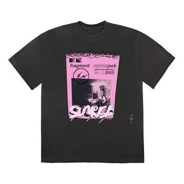 Travis Scott Cactus Jack For Fragment Pink Sunrise T-Shirt 'Washed Black'